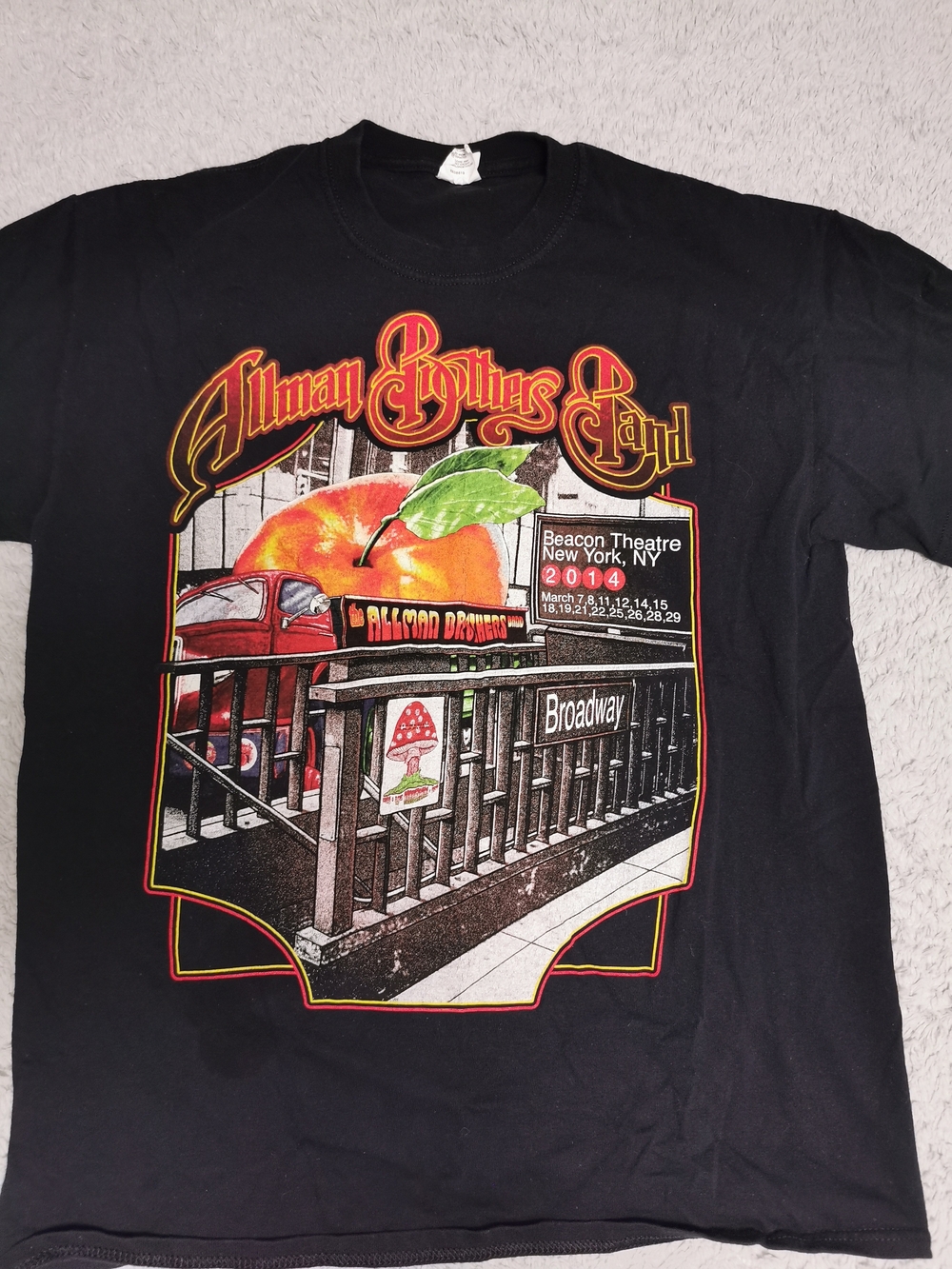 Anvil Black Allman Brothers Band Broadway Peach Graphic Tee